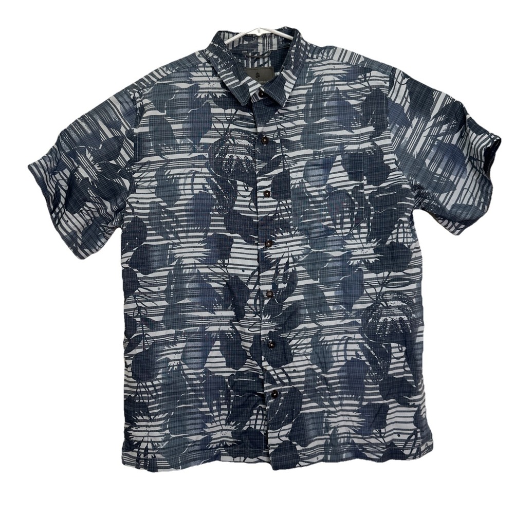 Royal Robbins Men's Comino Leaf S/S Shirt (Summer Sky) Men's Large Relaxed Fit‎